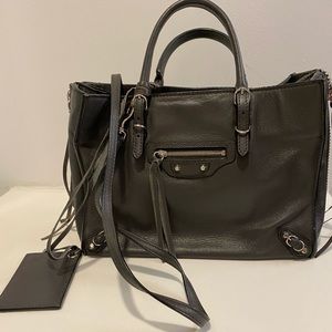 Balenciaga A4 zip around mini leather bag
